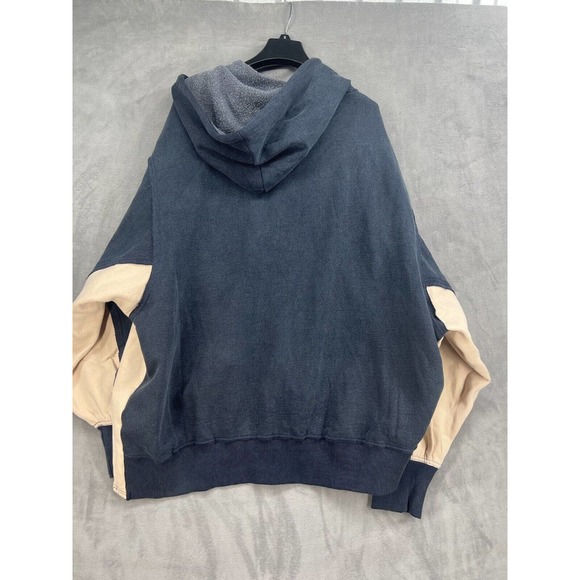 Free People Jimi Sweatshirt Size Small Blue Cream Pullover Hooded - Picture 5 of 8